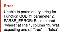 sheets query parse error