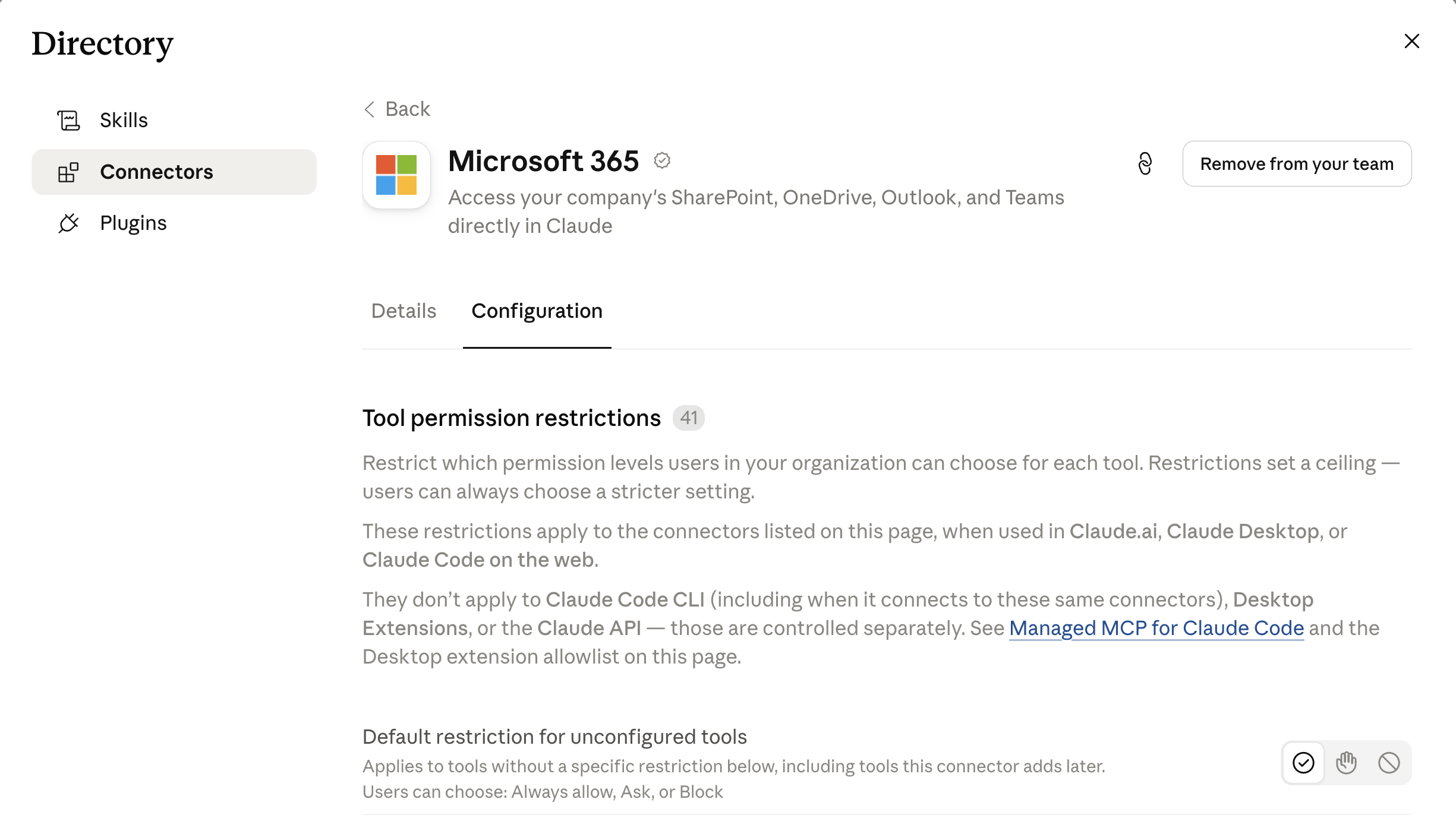 MS365 in Claude Desktop