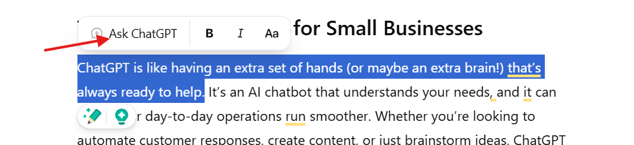Editing in ChatGPT Canvas 