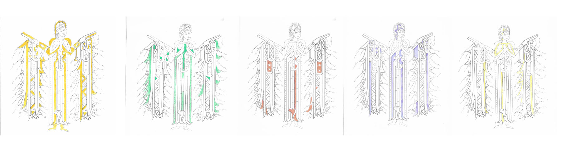 5 Angel Plates for suggesting color placement