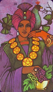 Nine of Pentacles from Morgan Greer Tarot