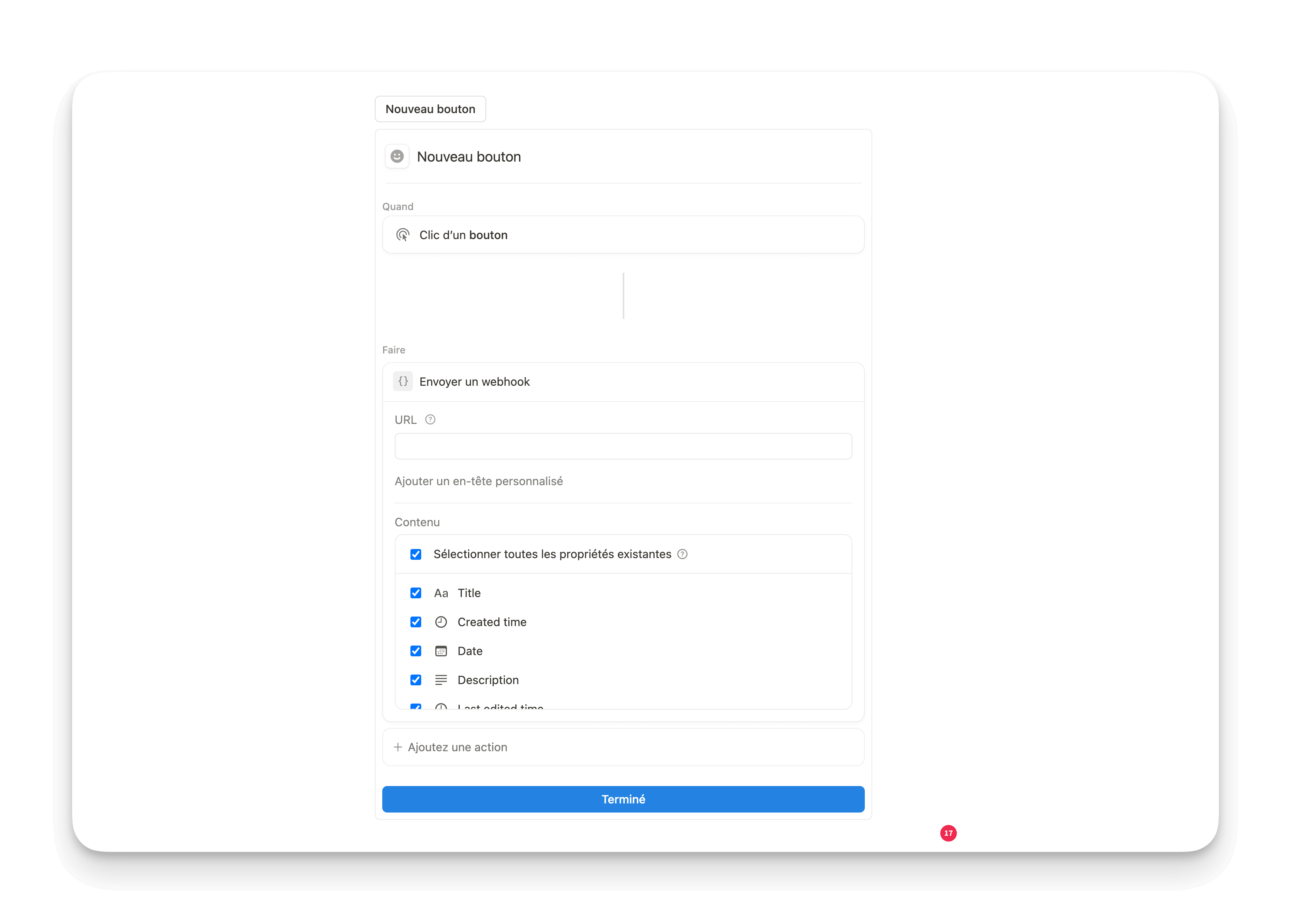 Créer un bouton d'automation sur Notion