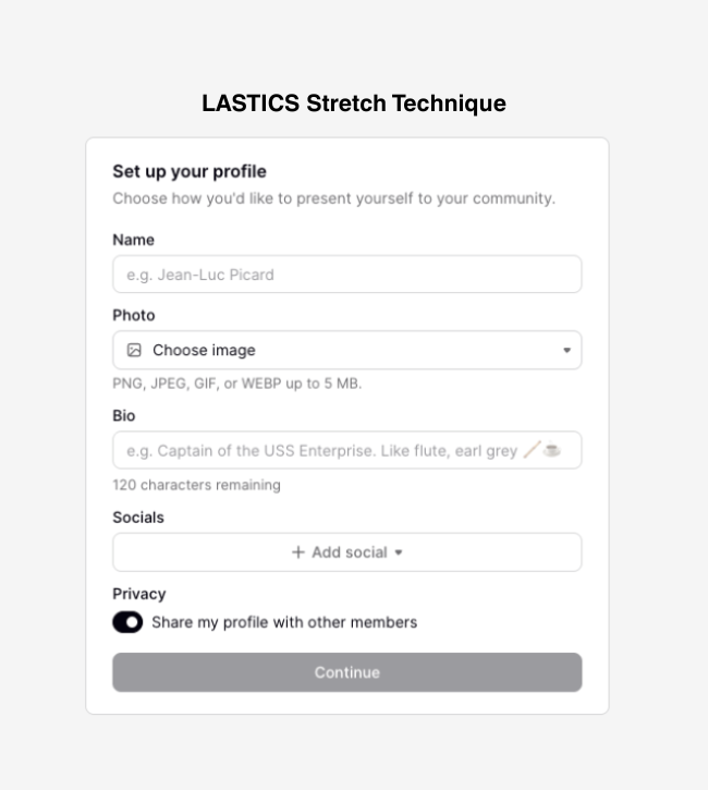 Lastics login window