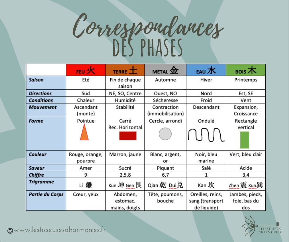 5 Eléments Feng Shui - Phases