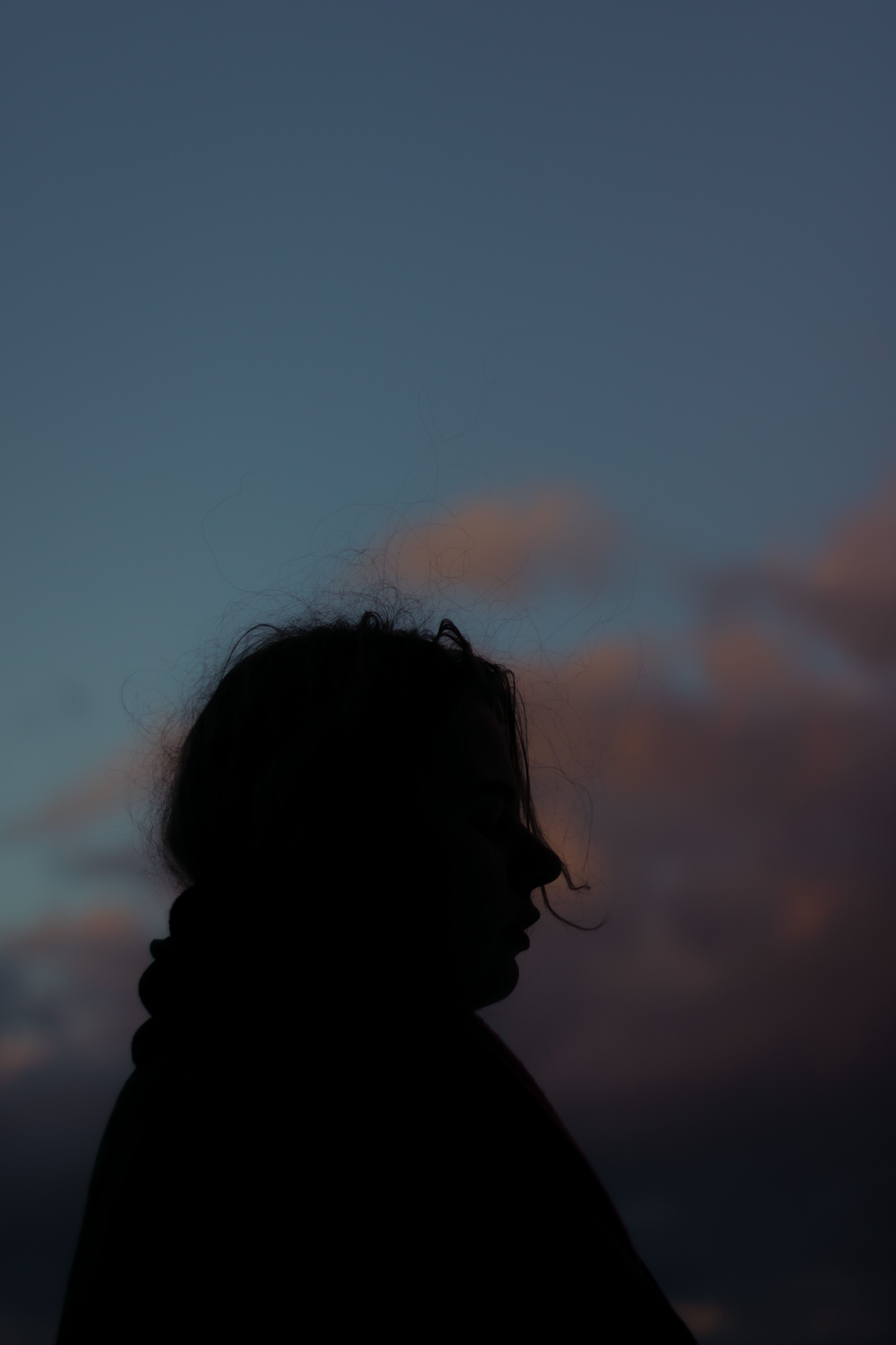 Woman lonely silhouette