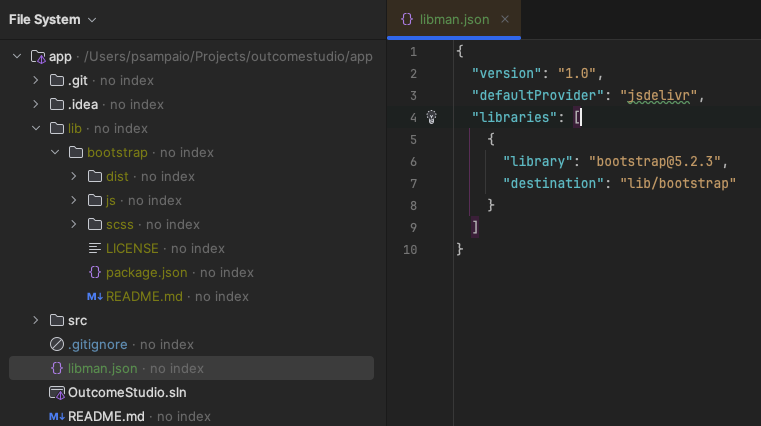 LibMan installed Bootstrap