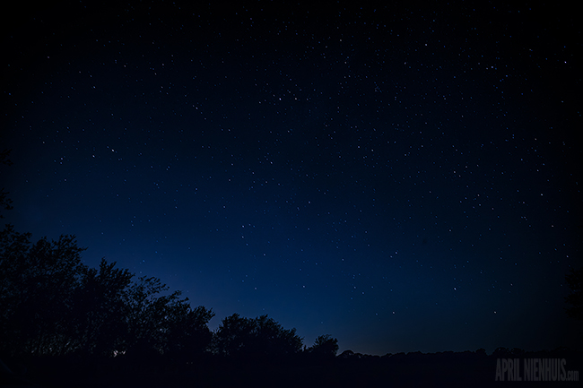 night time star photo with smaller f-stop