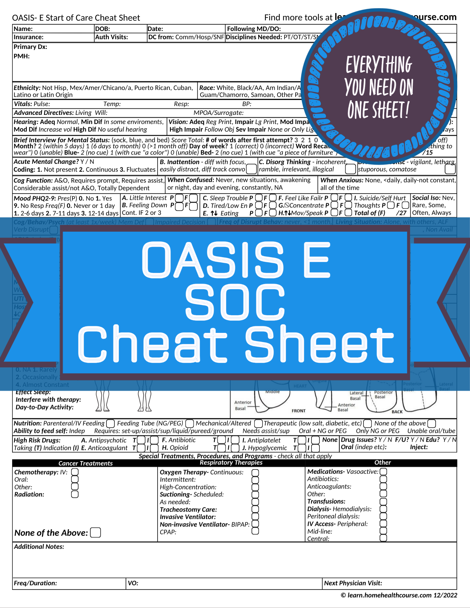 Printable Oasis D Cheat Sheet 2308