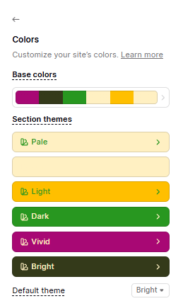 Podia's Color Scheme with Themes