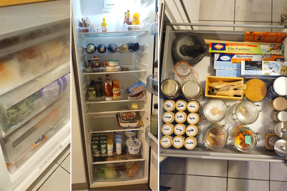 Frigo congélateur placard cuisine organisés étiquetés - organisation alimentaire éviter gaspillage péremption économies argent habitude rangement