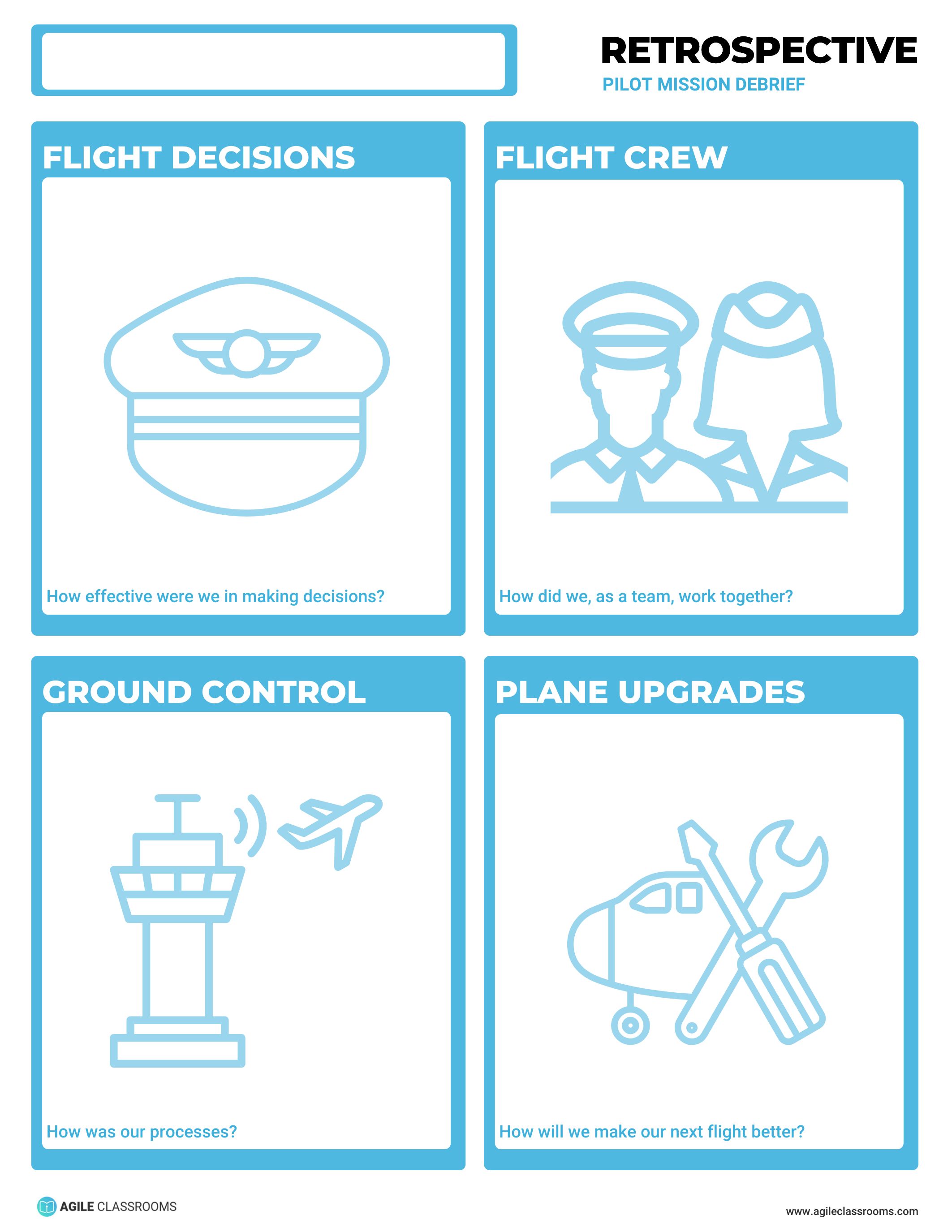 Pilot Mission Debrief retrospective template