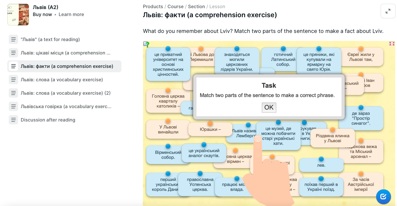 an interactive exercise about Lviv