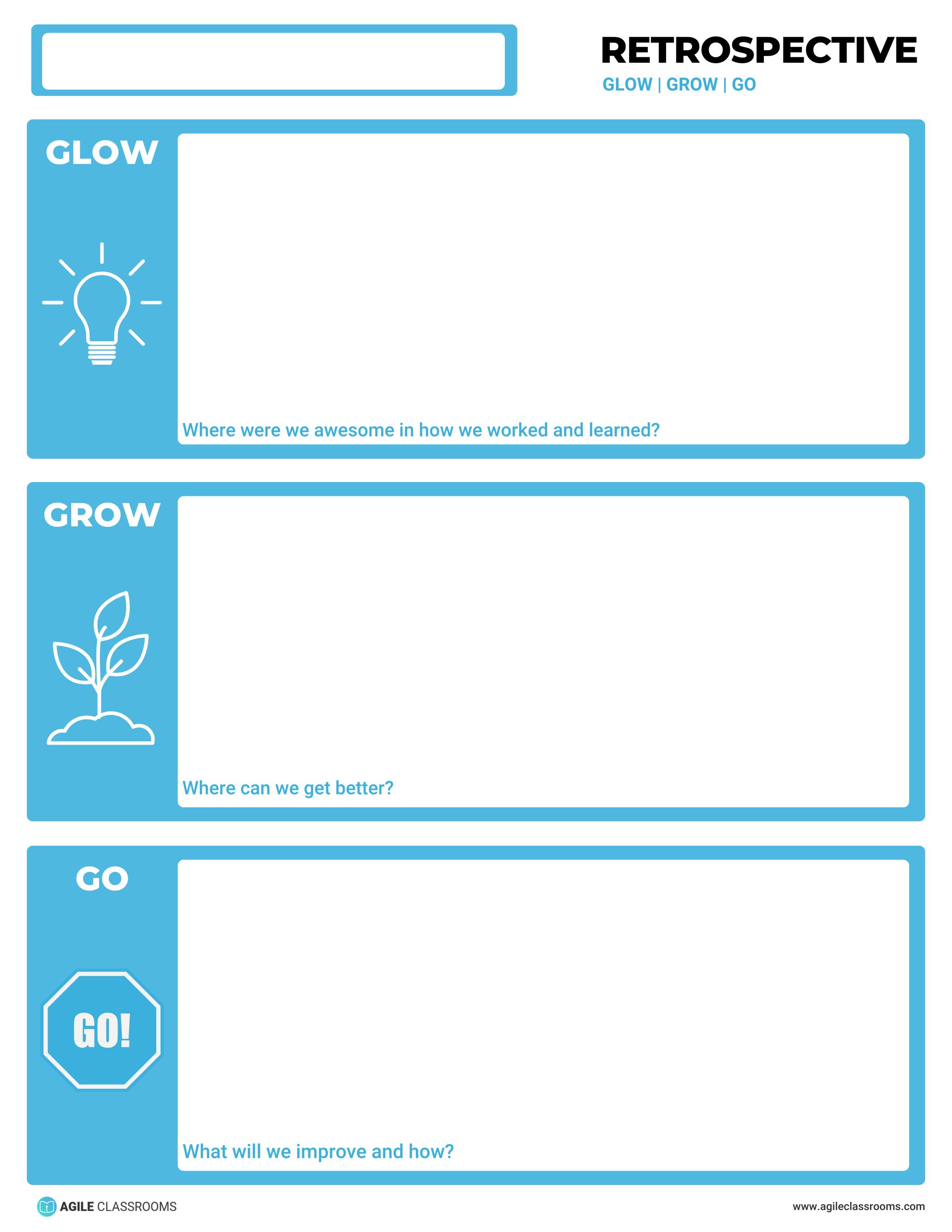 Glow Grow Go retrospective template