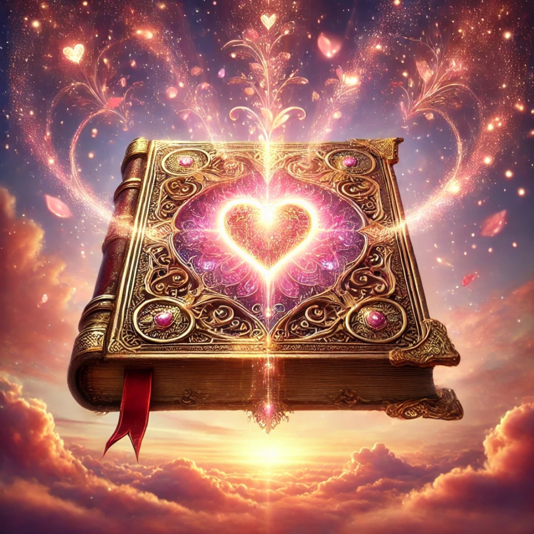 Illustration symbolique d’un guide précieux rayonnant d’amour, représentant le pouvoir du guide ultime pour récupérer son ex