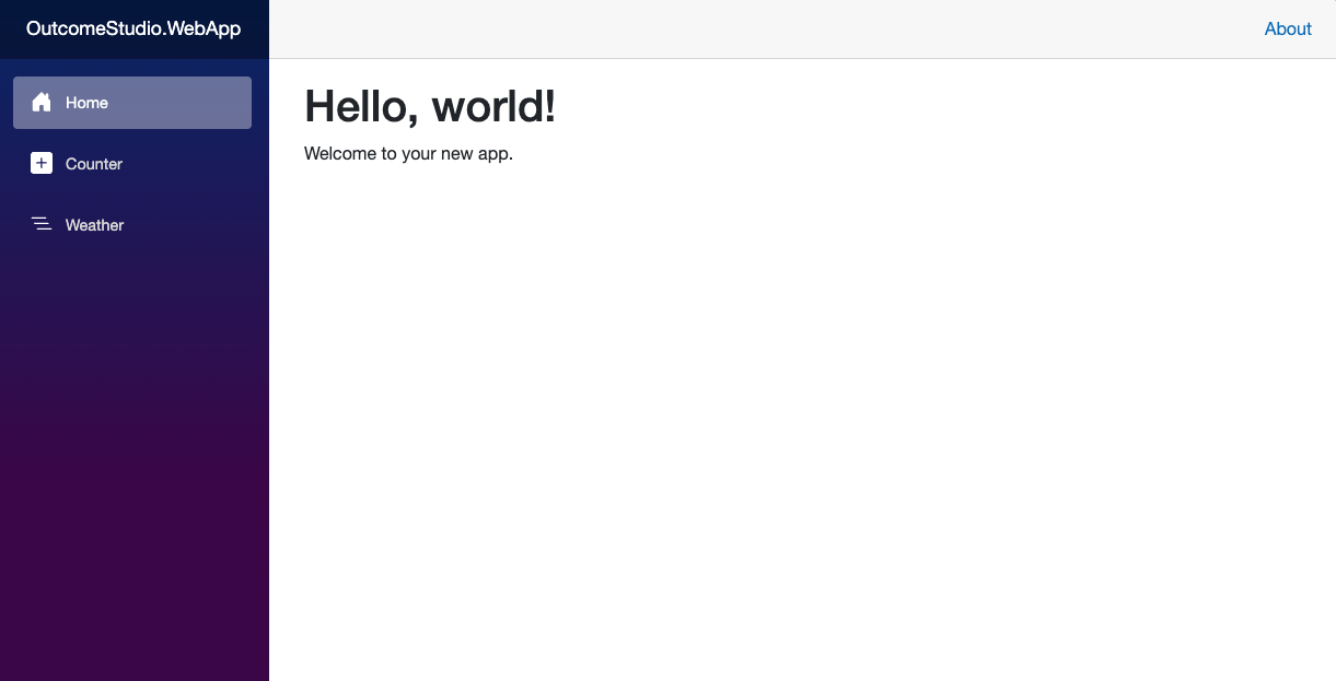 Default blazor template