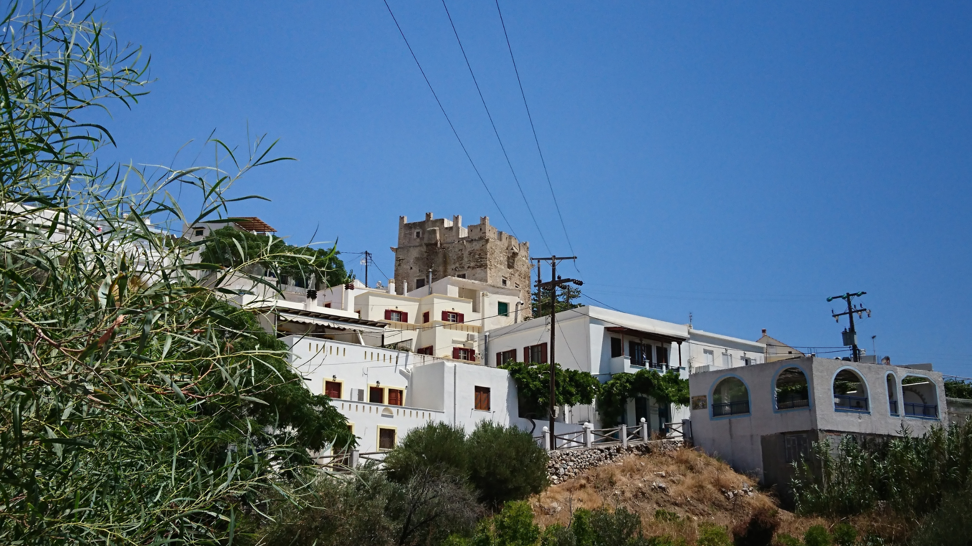 Village of Kourounochori, (Flower village) Della Rocca Tower Náxos