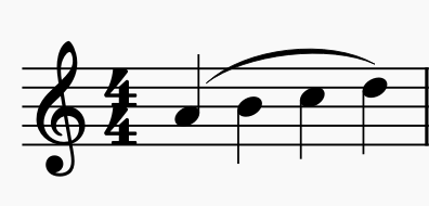 Legato bowing technique