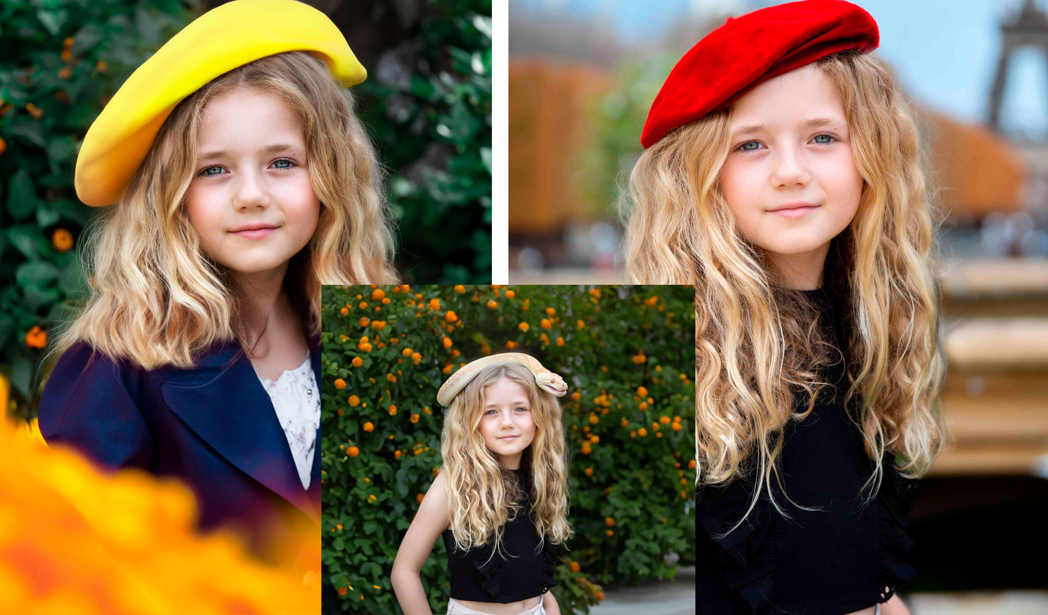3 fotos modificadas con relleno generativo photoshop