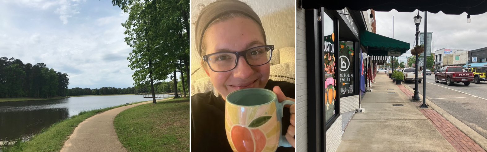 Ruston sights downtown, coffee mug, park