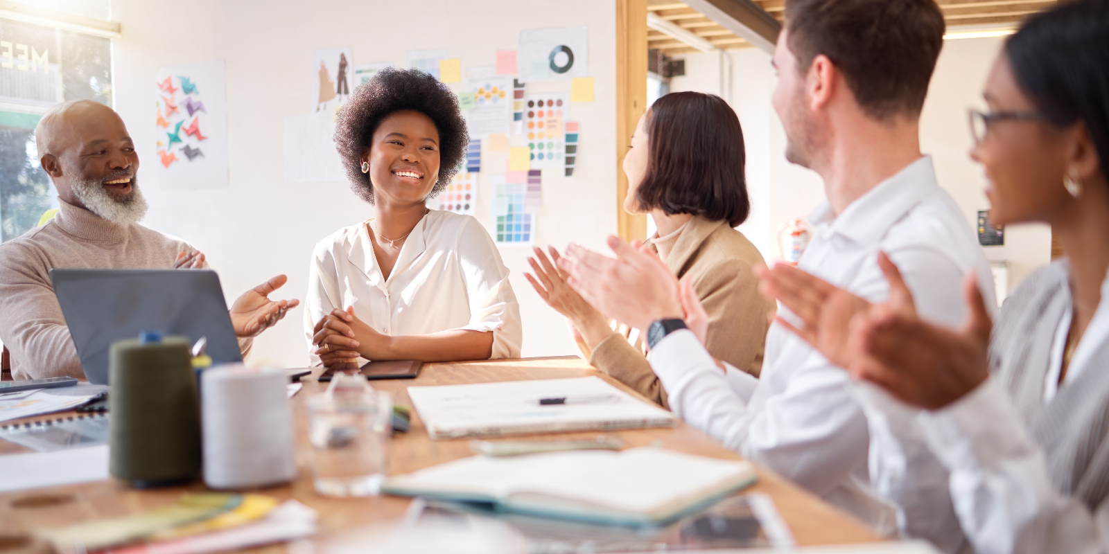 Team that looks happy