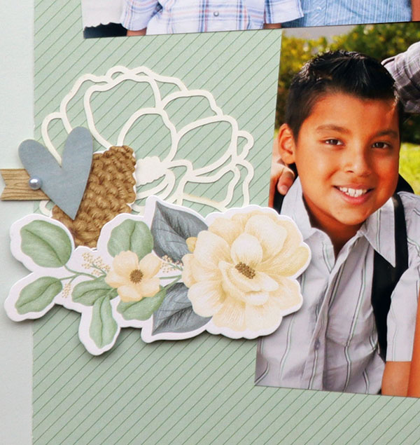 embellishment cluster with stickers, thescrapbookschool.com