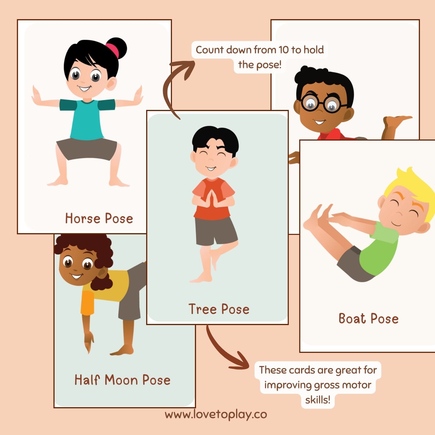 kids yoga printable cards