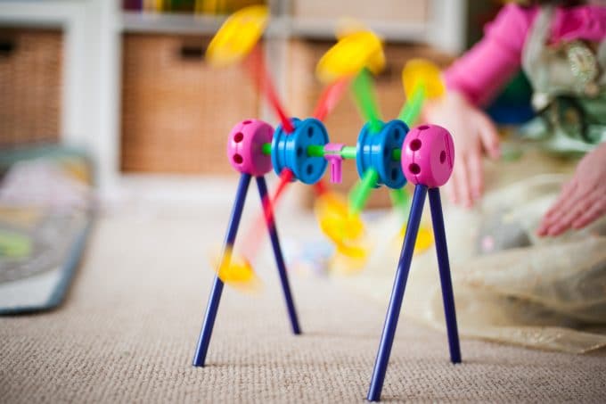 Image of a colorful toy spinning using shutter speed. Properly exposed image using the exposure triangle.