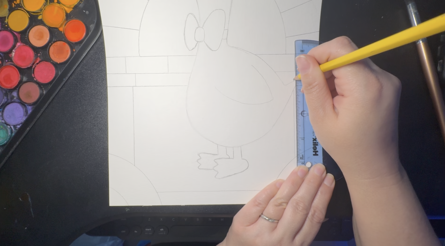 Create geometric lines using rulers and other tools