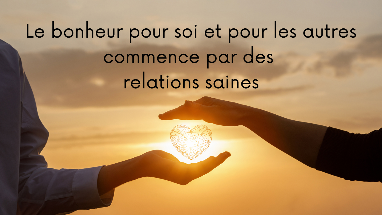 Citation inspirante sur les relations saines avec image de coucher de soleil
