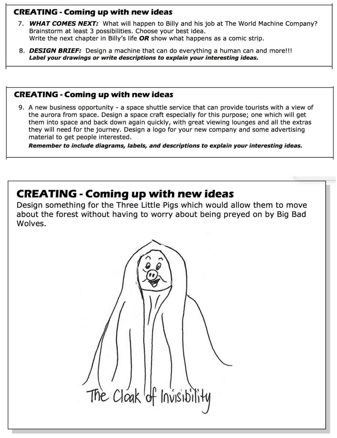 Bloom's Taxonomy - Creating new ideas