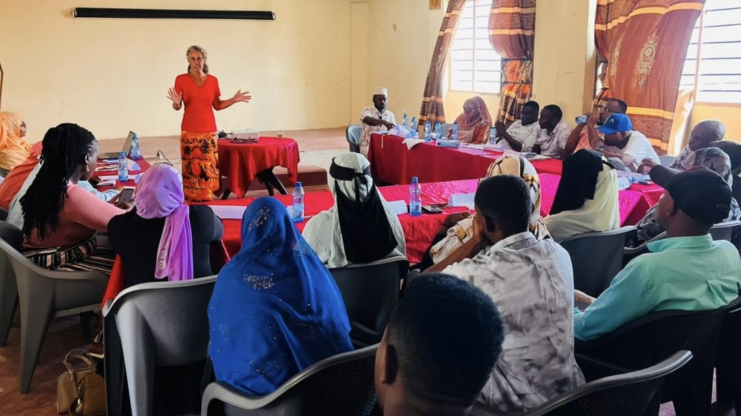 Founder Maria at Lamu Youth Assembly Hall, Lamu 