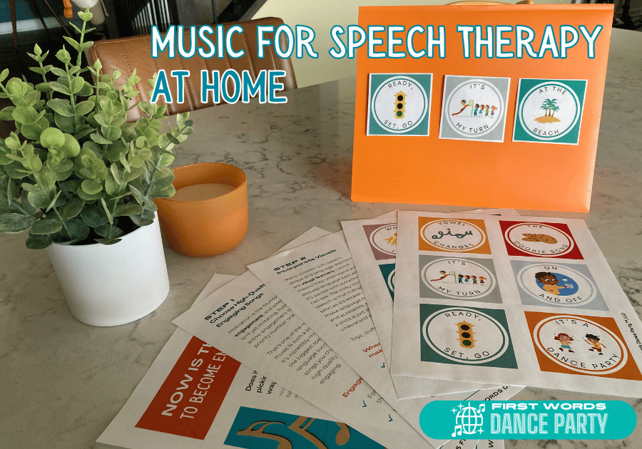 A guide and song cards for using music for speech therapy at home.
