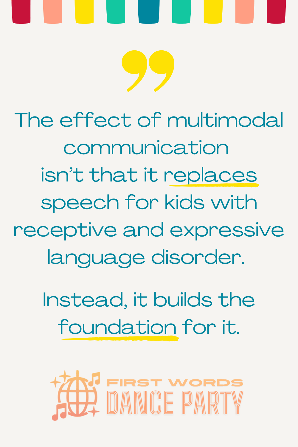 A quote about the role of multimodal communication in receptive and expressive language disorder.
