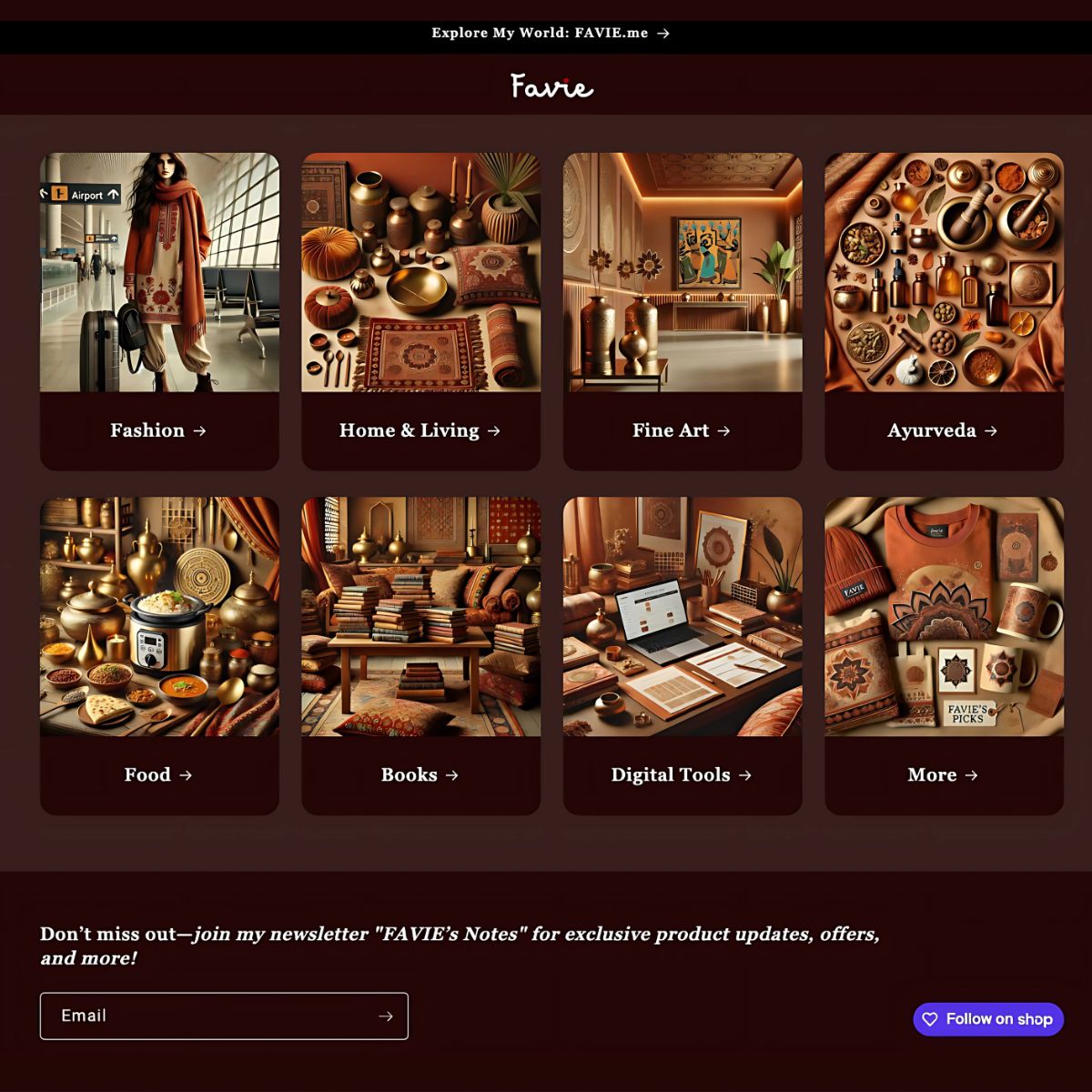 favie shop indian inspired products