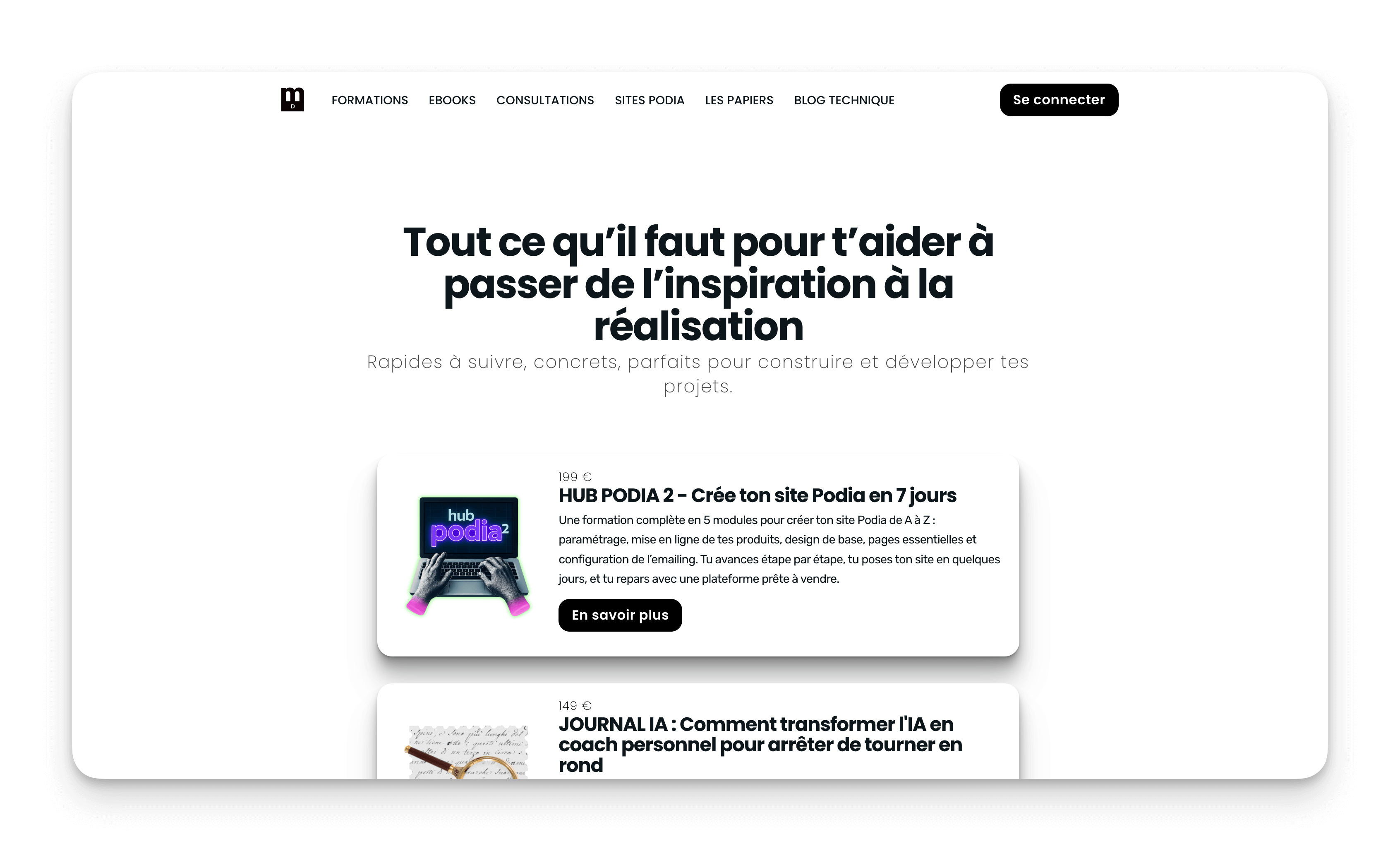 Vendre tes produits directement sur un site podia