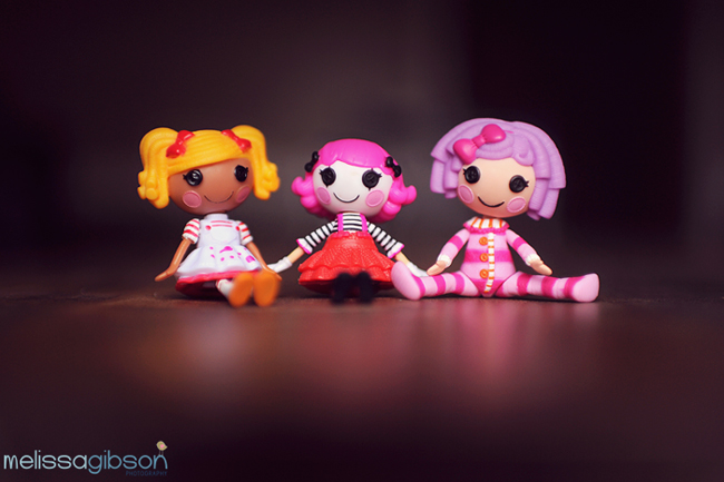 three toys smiling at camera fun 