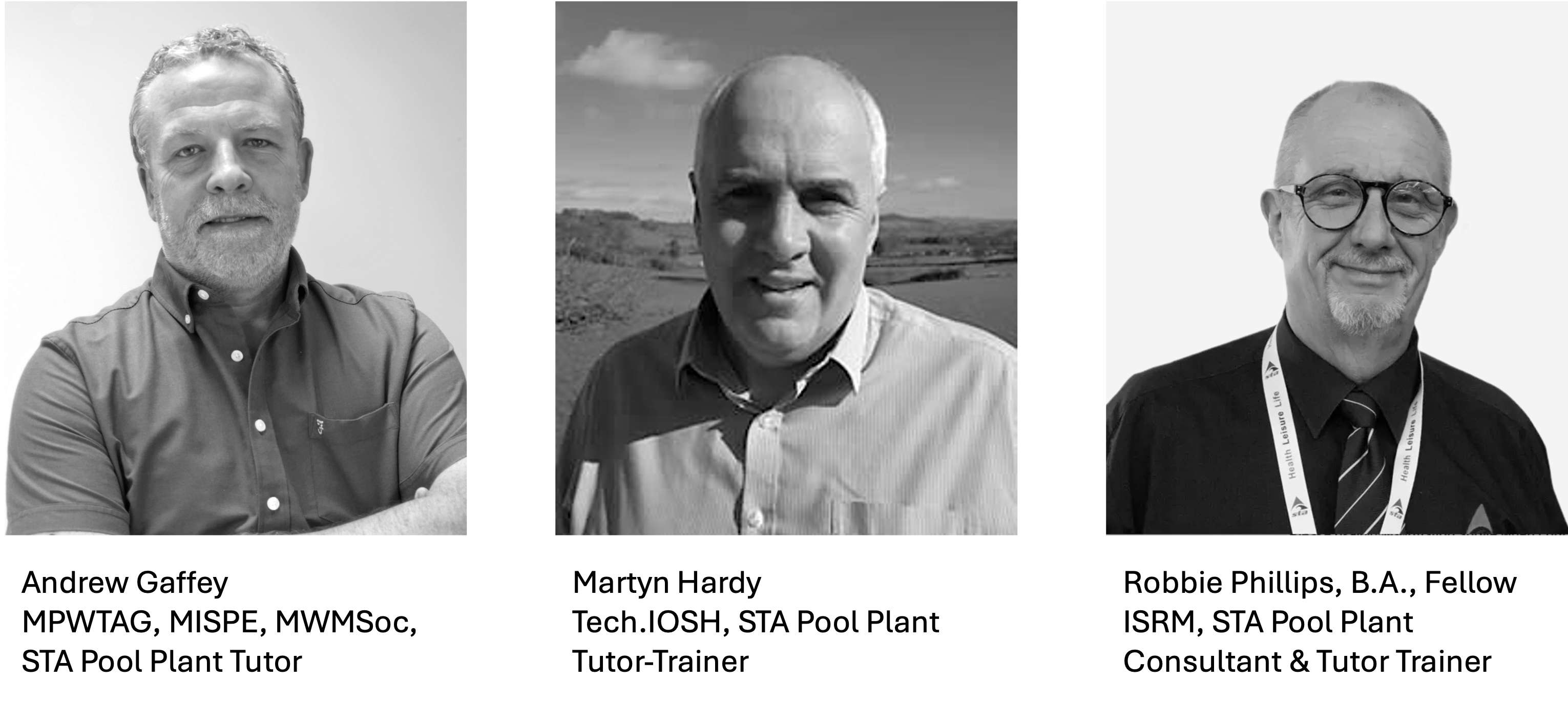 Profile photo's of Andrew Gaffey, Martyn Hardy and Robbie Phillips