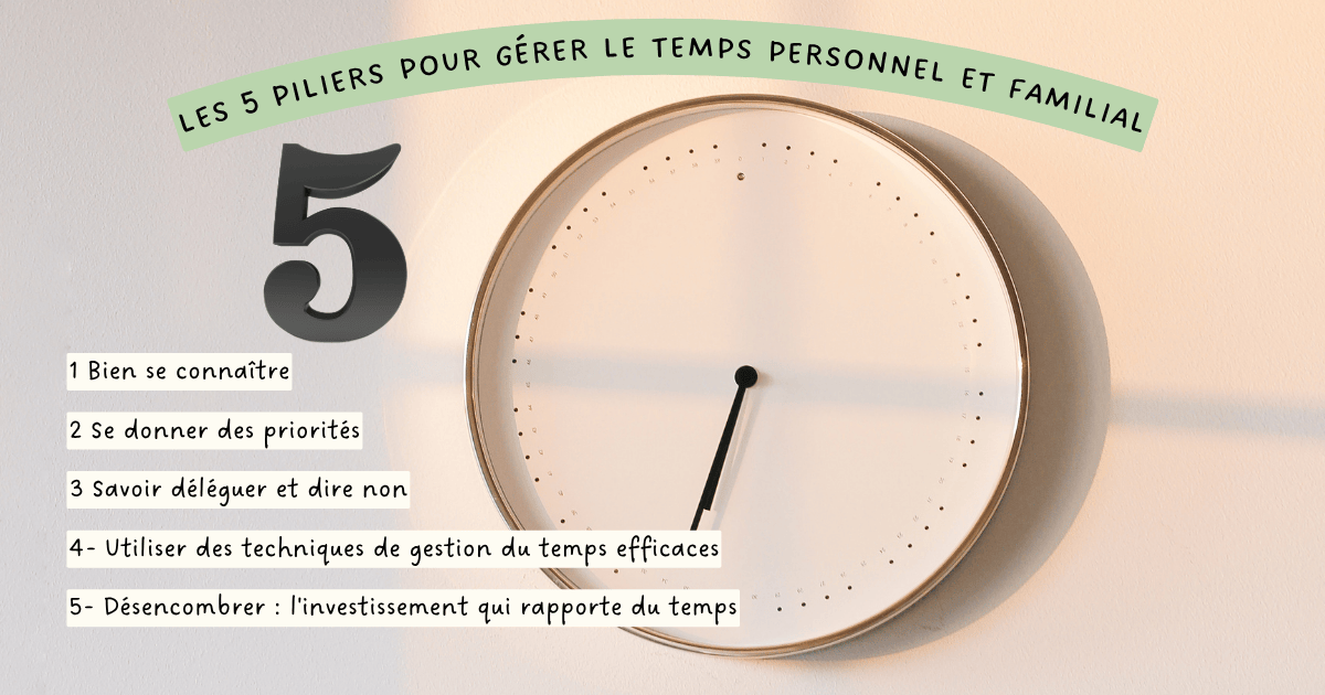 Les 5 piliers pour gérer le temps personnel et familial