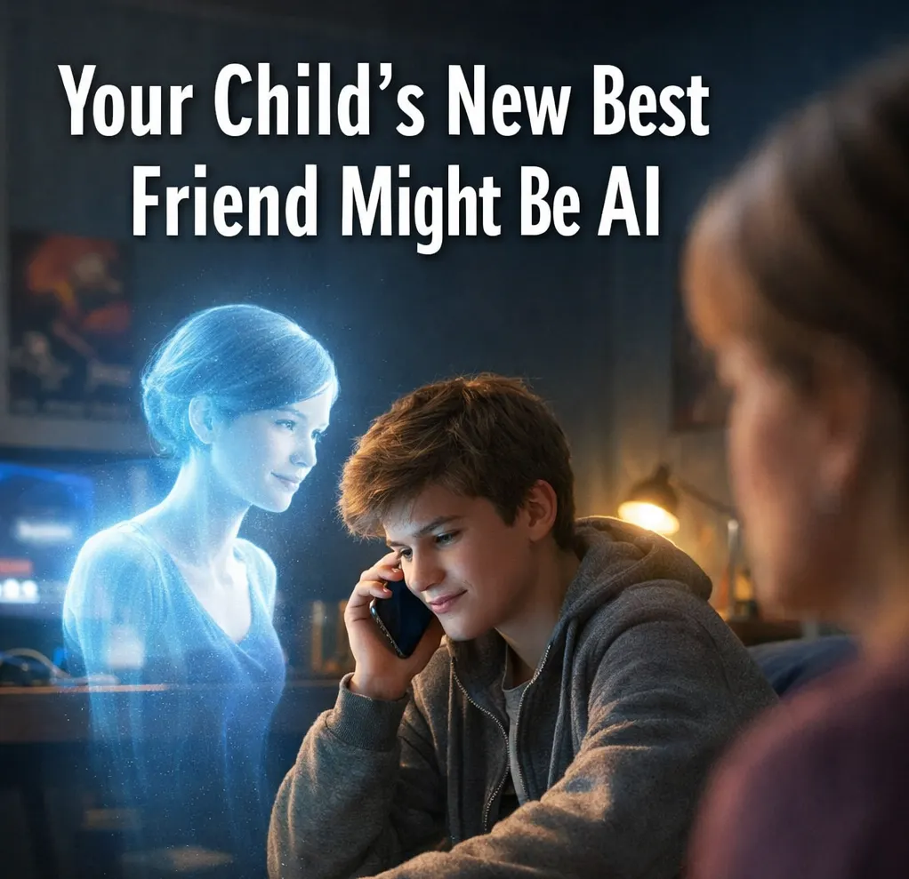 Child focused on AI, not surroundings
