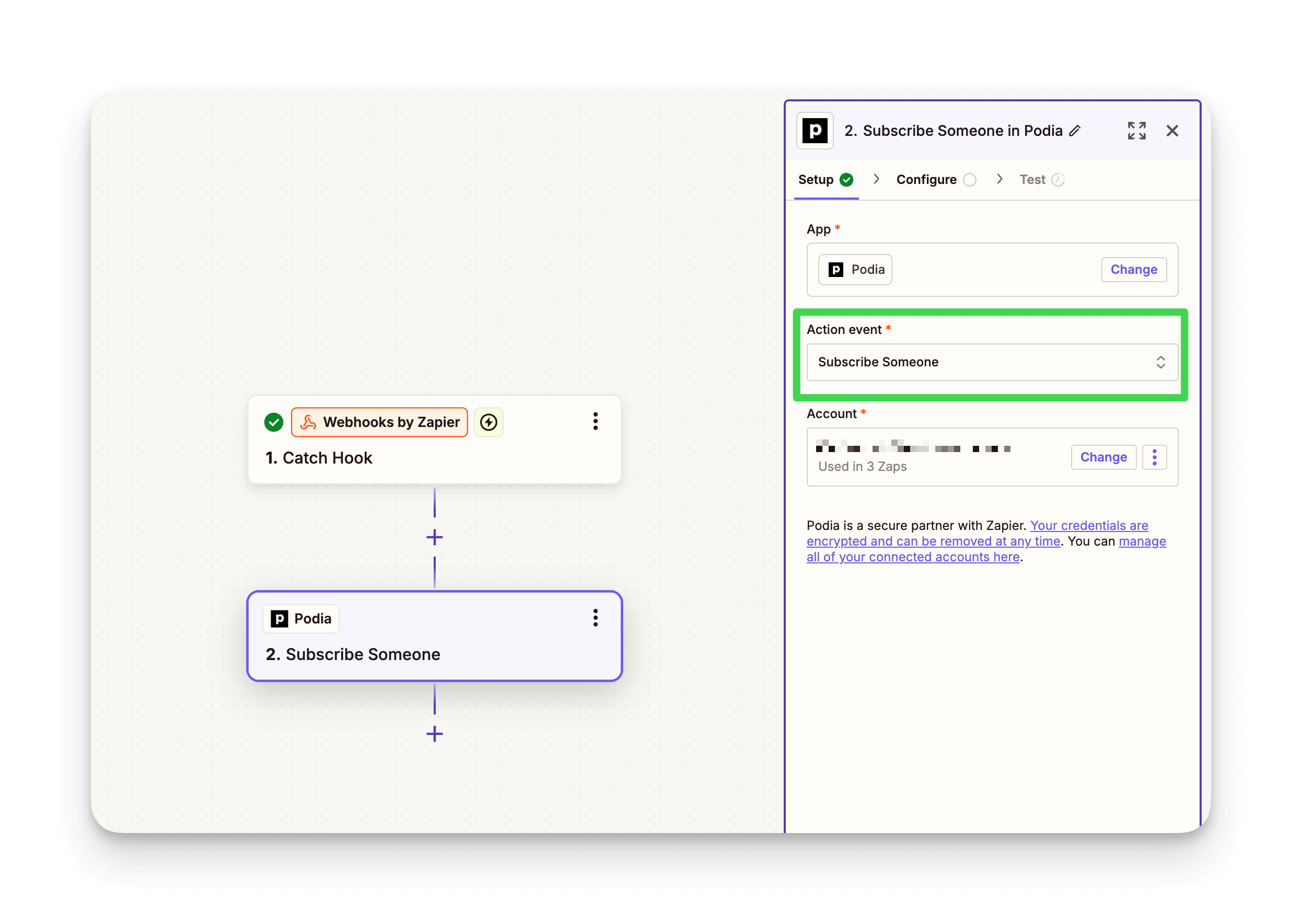 Comment ajouter une étape à un Zap - Podia