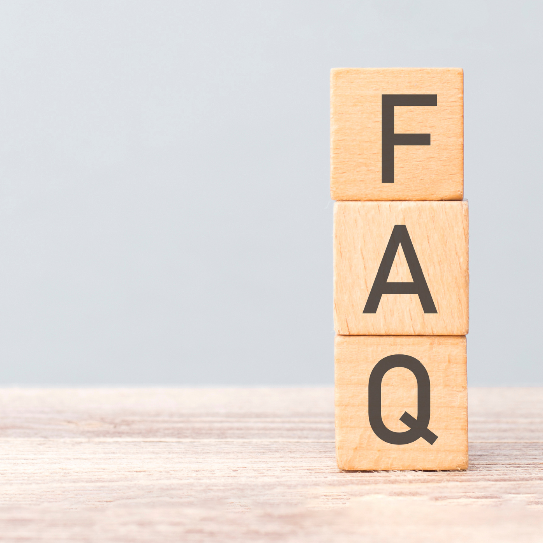 wooden blocks with the letters FAQ