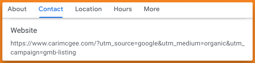 screenshot of Cari's GBP