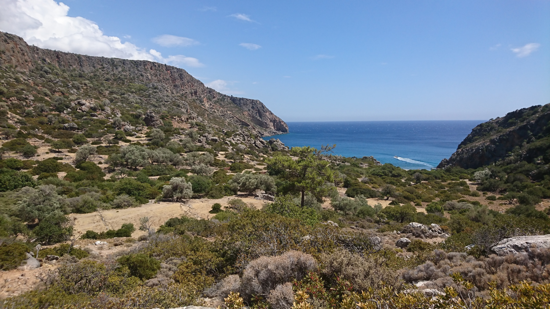 Ancient Lissos looking out to Libyan sea, Crete Greece