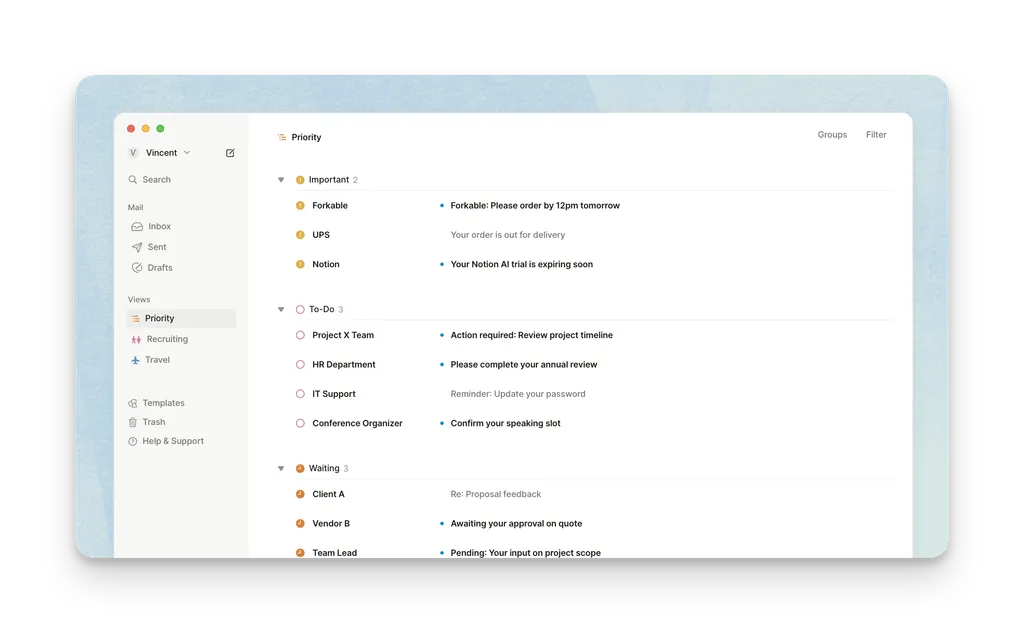 Notion Email arrive !