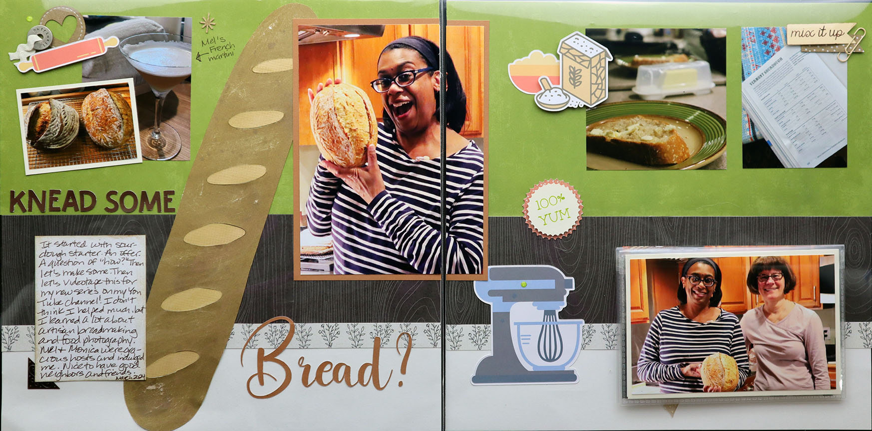 Knead Some Bread scrapbook layout, The Scrapbook School