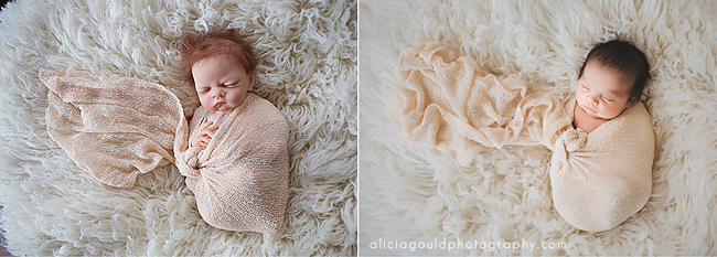 Using a doll to practice using a newborn wrap for photography