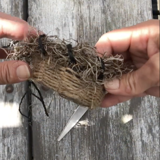ISLAND OF THE BLUE DOLPHINS - basket step 9 bind moss