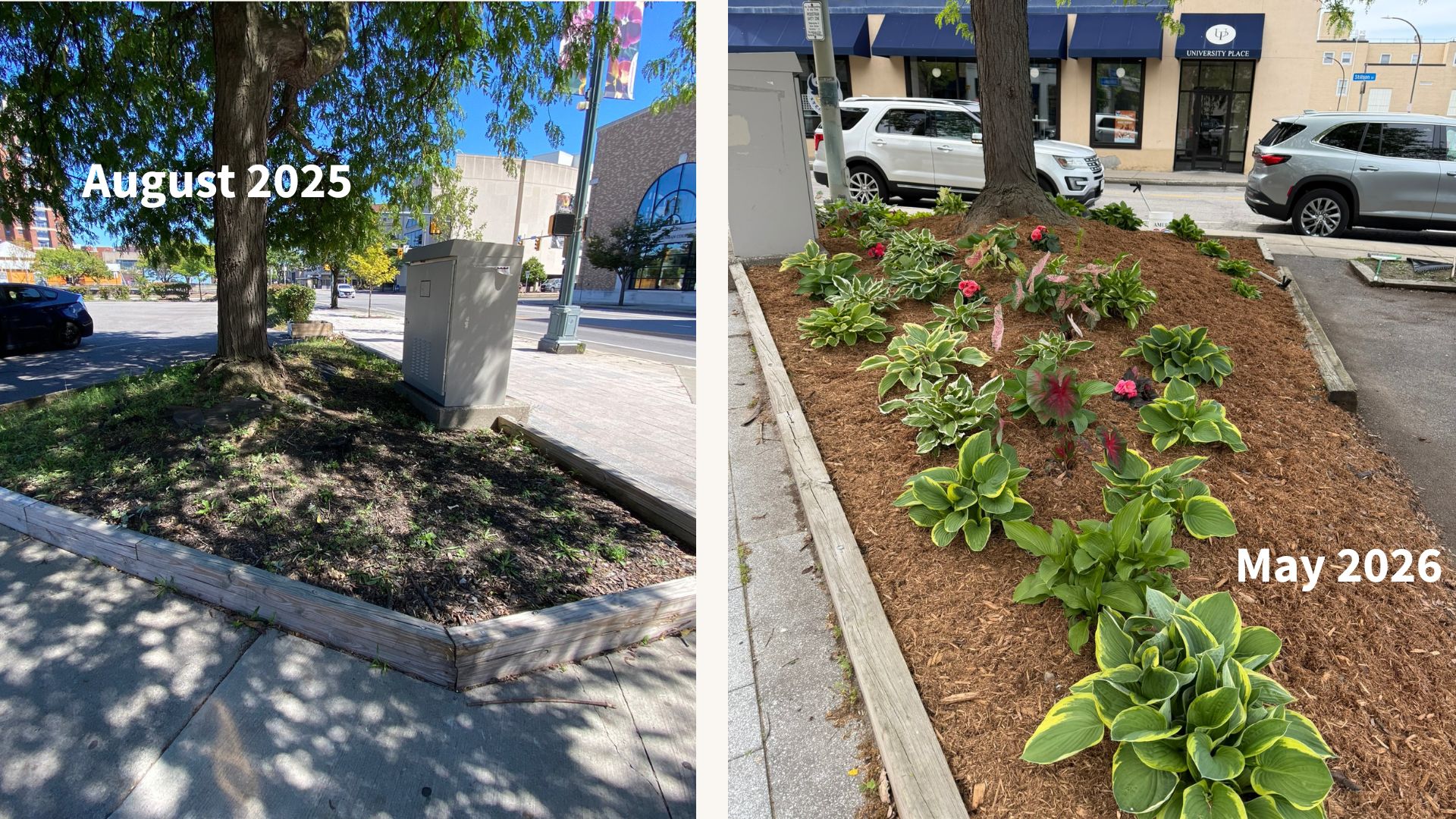 The transformation of the corner of E. Main & Stillson is complete