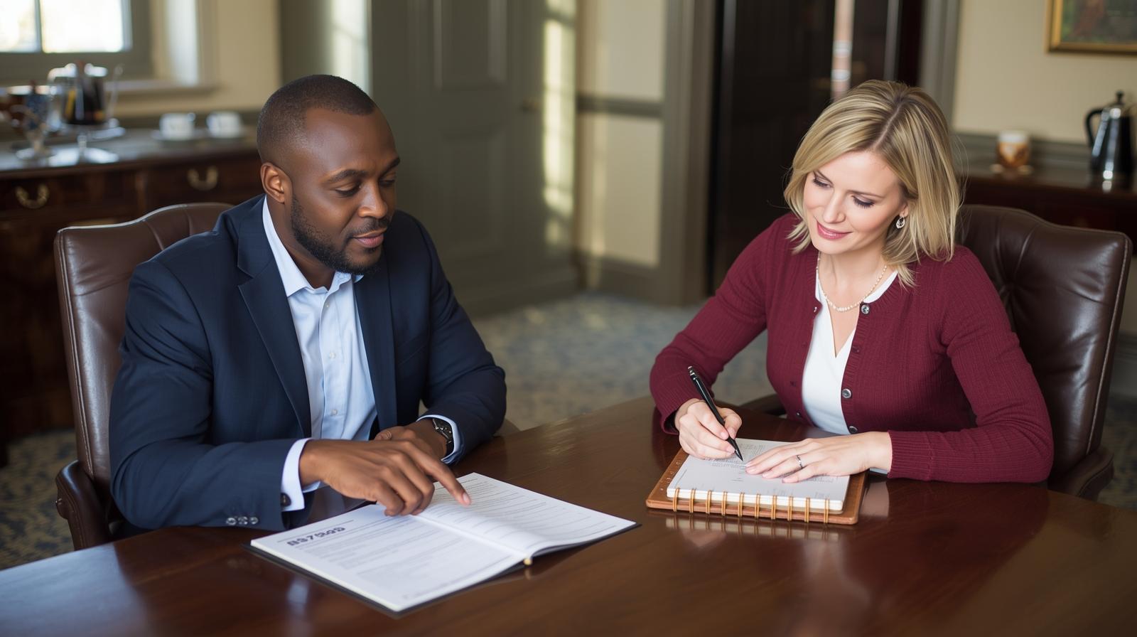 Compliance officers documenting BS7858 screening policy