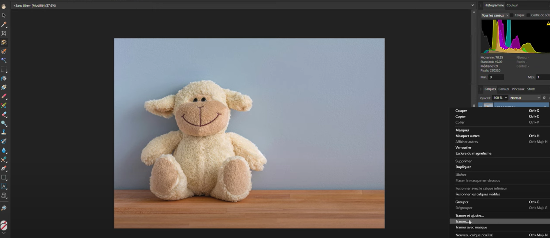 tramer une image en pixel dans affinity photo